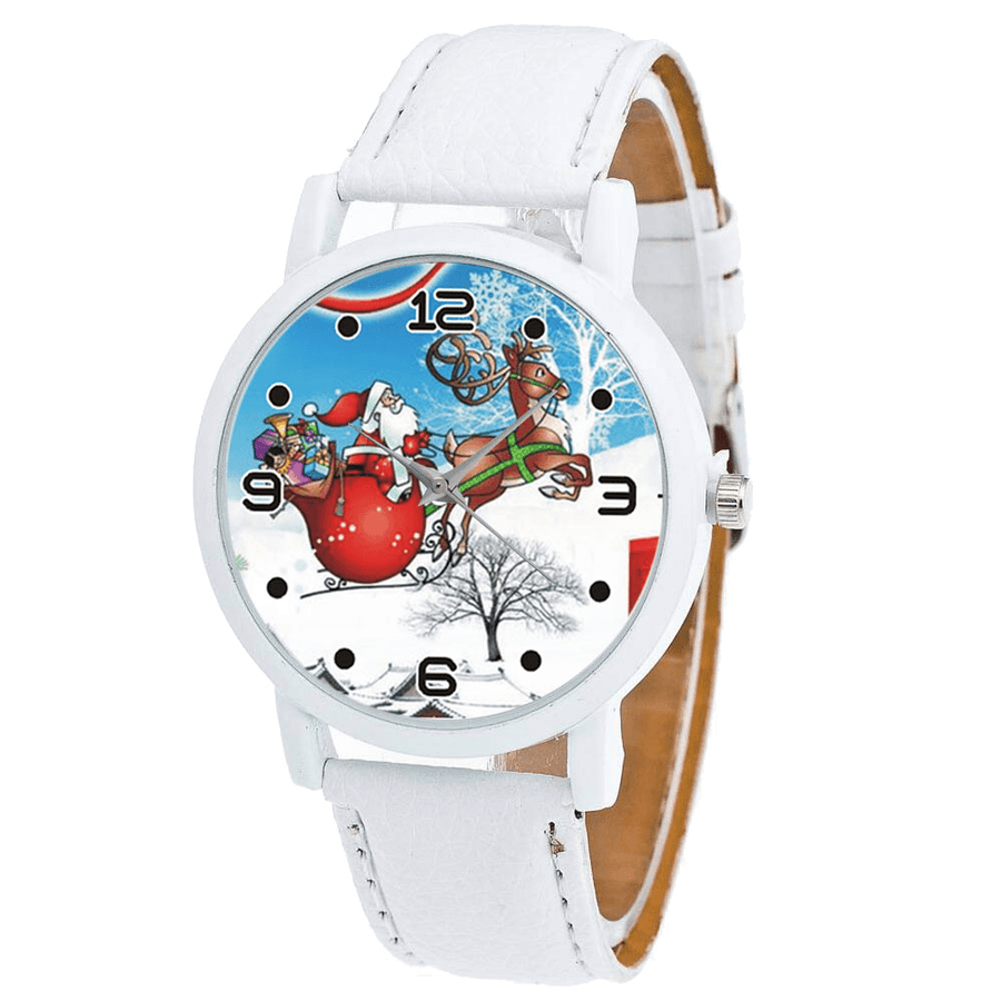 Cartoon Santa Claus and Snowfield Pattern Cute Kid Watch Fashion Children Quartz Watch - Trendha
