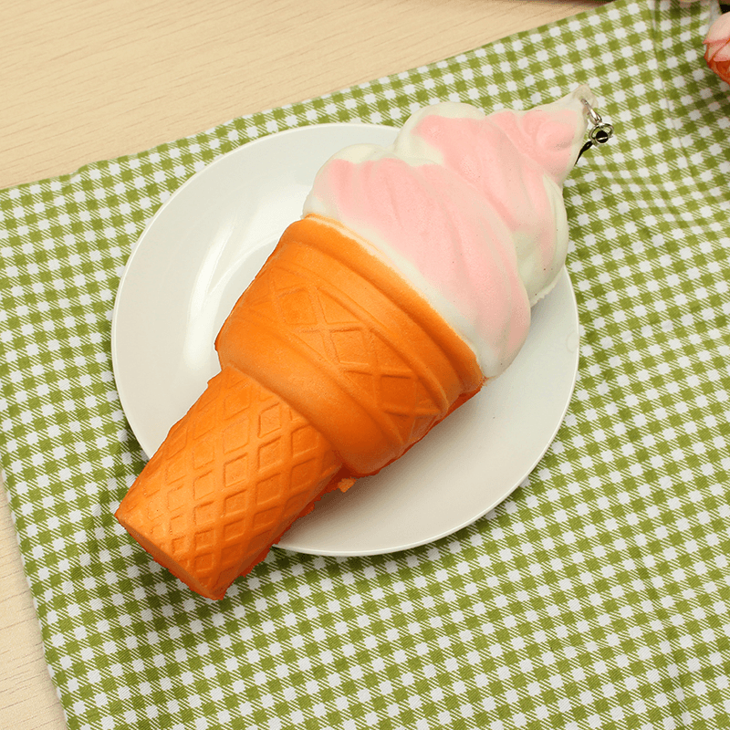 Squishy Jumbo Ice Cream Cone 17Cm Slow Rising Soft Collection Decor Gift Phone Bag Strap - Trendha