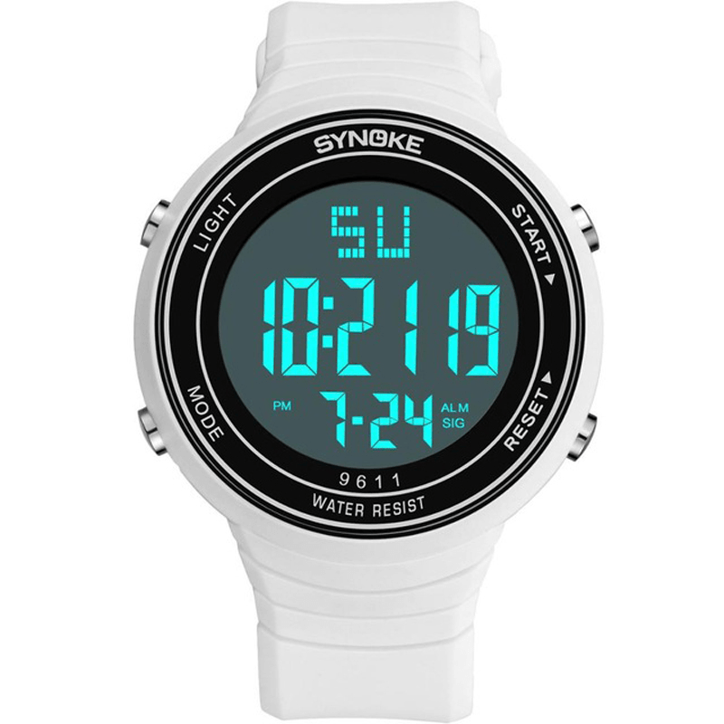 SYNOKE 9611 Outdoor Sport Men Watch Waterproof Luminous Display Large Dial Digital Watch - Trendha