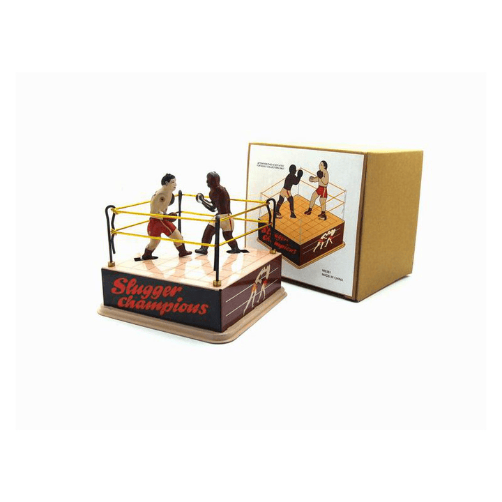 Classic Vintage Clockwork Wind up Boxing Ring Boxers Children Kids Tin Toys with Key - Trendha