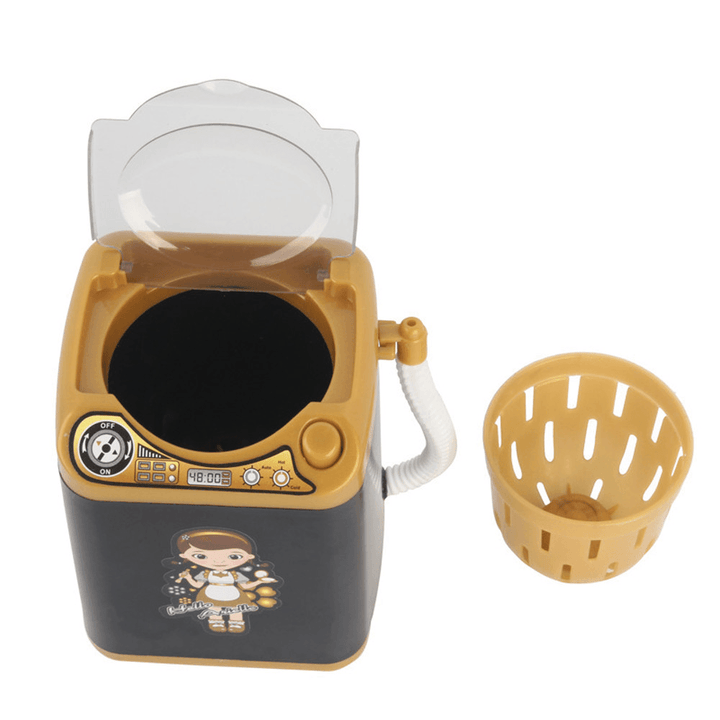 Black Simulation Electric Mini Washing Machine Washable and Dehydrated Play Children'S Indoor Toys - Trendha