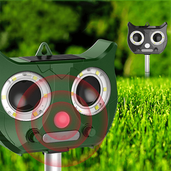 [Basic Version]Portable Solar Battery Powered Ultrasonic Outdoor Pest and Animal Repeller Rat Repeller Get All Animal Invaders Friendly - Trendha