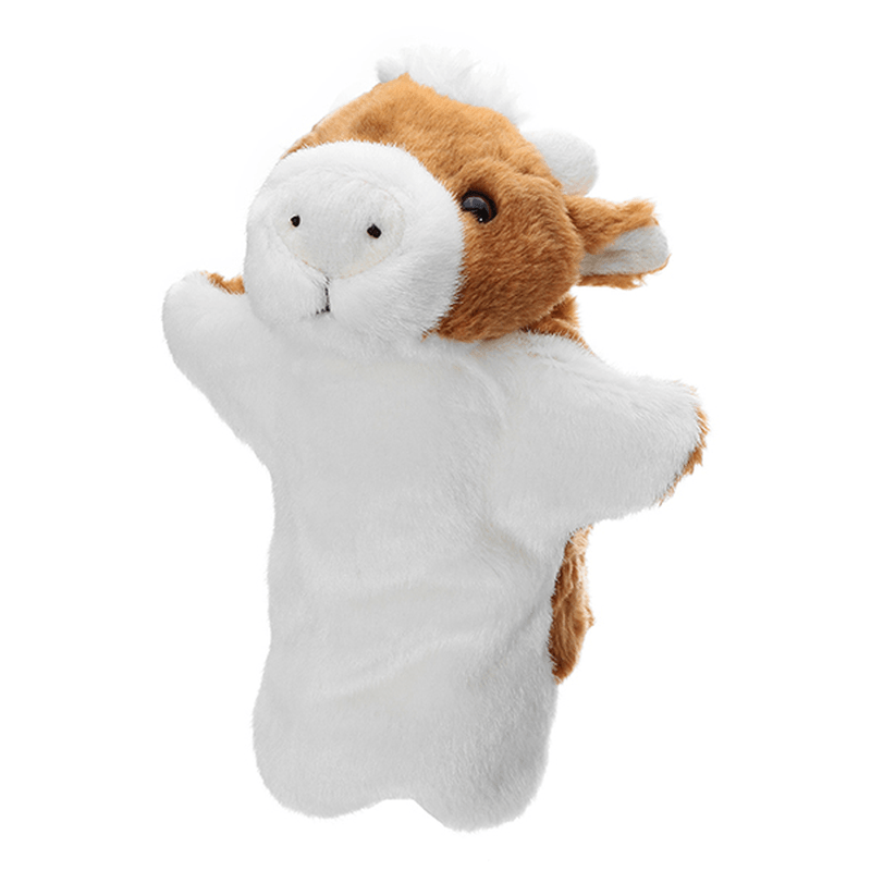 27CM Stuffed Animal Cow Hand Puppet Classic Children Figure Puppet Toys Plush - Trendha
