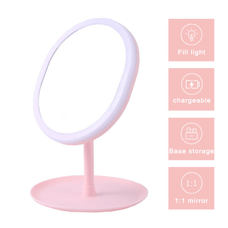 Makeup Mirror 36 LED Lights 90 Degree Rotation Adjustable Touch Screen Standing LED Mirrors - Trendha