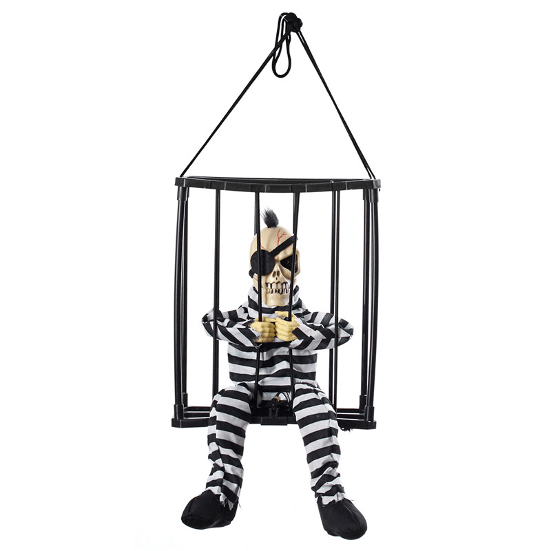 Halloween Party Home Decoration Voice Cage Ghosts with Music Glowing Horrid Scare Scene Toys Props - Trendha