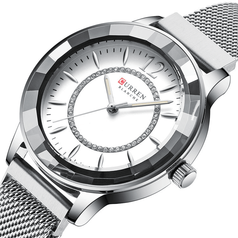 CURREN 9066 Rhinestone Fashionable Women Wrist Watch Luminous Display Quartz Watch - Trendha