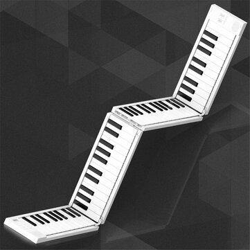 88 Keys Foldable Electronic Piano Portable Keyboard 128 Tones Dual Speakers Headphone Output with Sustain Pedal - Trendha