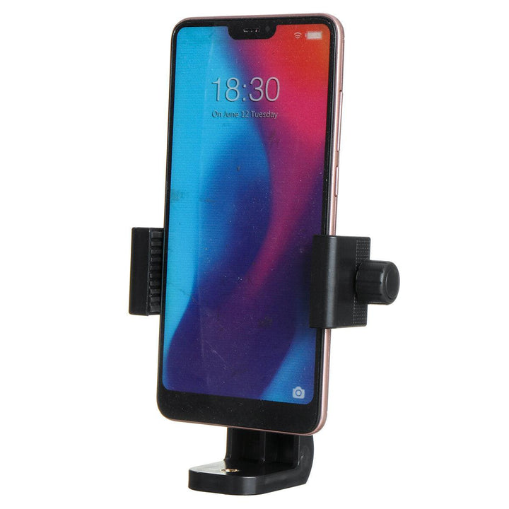 Universal 360 Degree Rotating Cell Phone Holder Clip with 1/4 inch Screw Holes Fit Tripod Monopod Selfie Youtube Live Streaming Stick for Mobile Phone 4-6.8 inch - Trendha