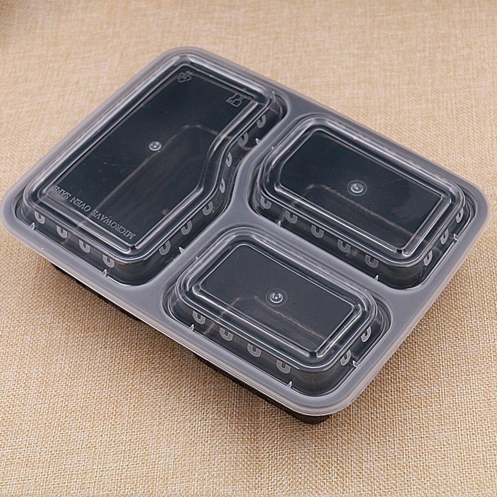 3-Compartment Disposable Food Containers 20 pcs Set - Trendha