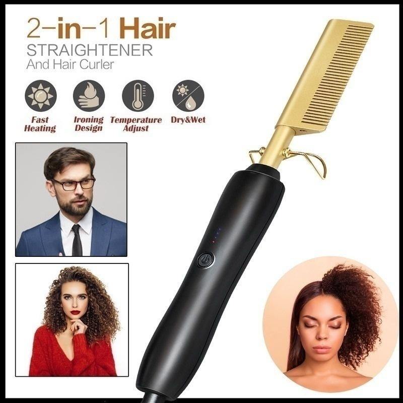 Hair straightener brush comb - Trendha