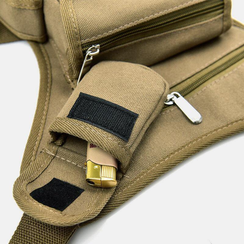Men Canvas Camouflage Tactical Outdoor Multifunction Casual Travel Sport Fishing Gear Bag Waist Bag Leg Bag For Riding Cycling - Trendha