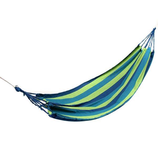 Outdoor Colorful Stripe Canvas Hammock Swing Lying Recline Bed For Camping Hiking Picnic - Trendha