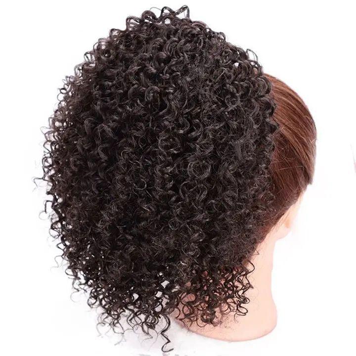 Women's African Drawstring Stretch Small Curly Wig - Trendha