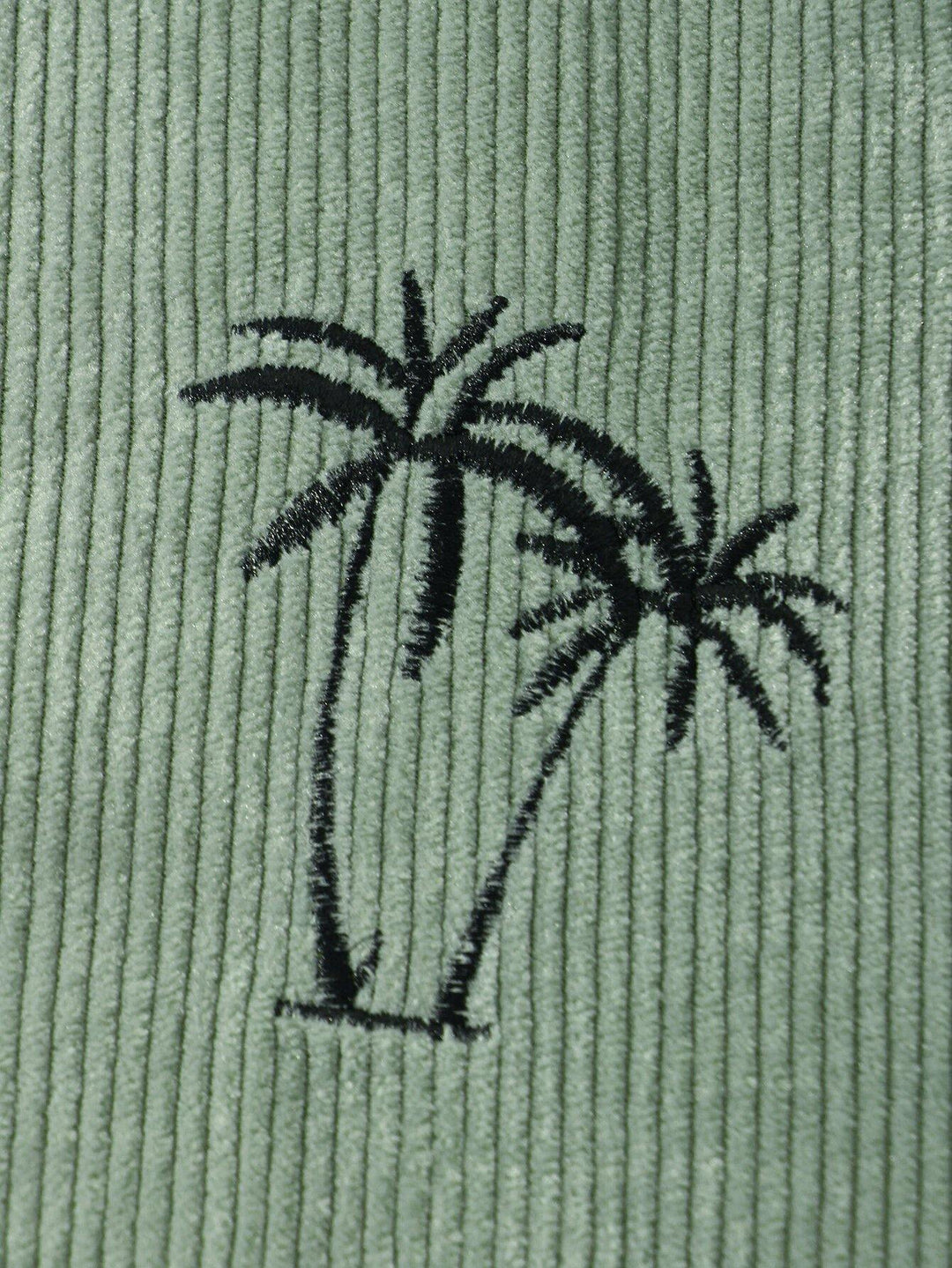 Mens Corduroy Coconut Tree Pattern Hooded Drawstring T-Shirts - Trendha
