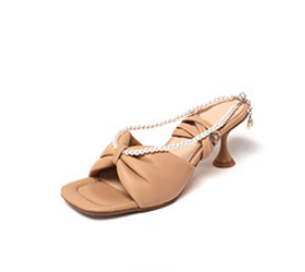 Elegant Bowknot Pearl Chain 2021 Summer New Stiletto Sandals Women - Trendha
