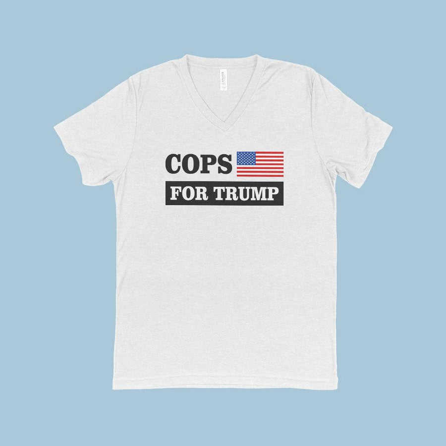Cops for Trump V-Neck T-Shirt - President Trump Tee Shirts - Trendha