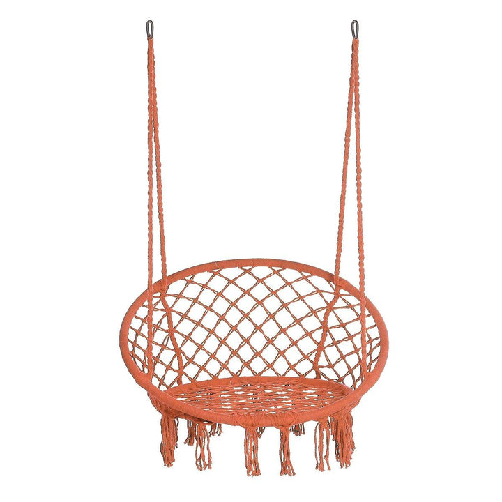 47 Hanging Swing Cotton Rope Macrame Hammock Chair Outdoor Home Garden 265Lbs - Trendha