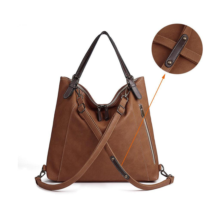 Brenice Women Tote Handbag Vintage Multifuntion Backpack Shoulder Crossbody Bag - Trendha