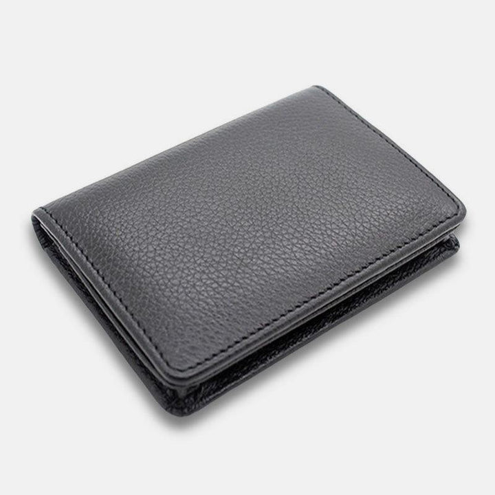 Men Genuine Leather Large Capacity Bifold Retro Business Multi-card Slot Card Holder Business Card Holder Credit Card Holder Wallet - Trendha