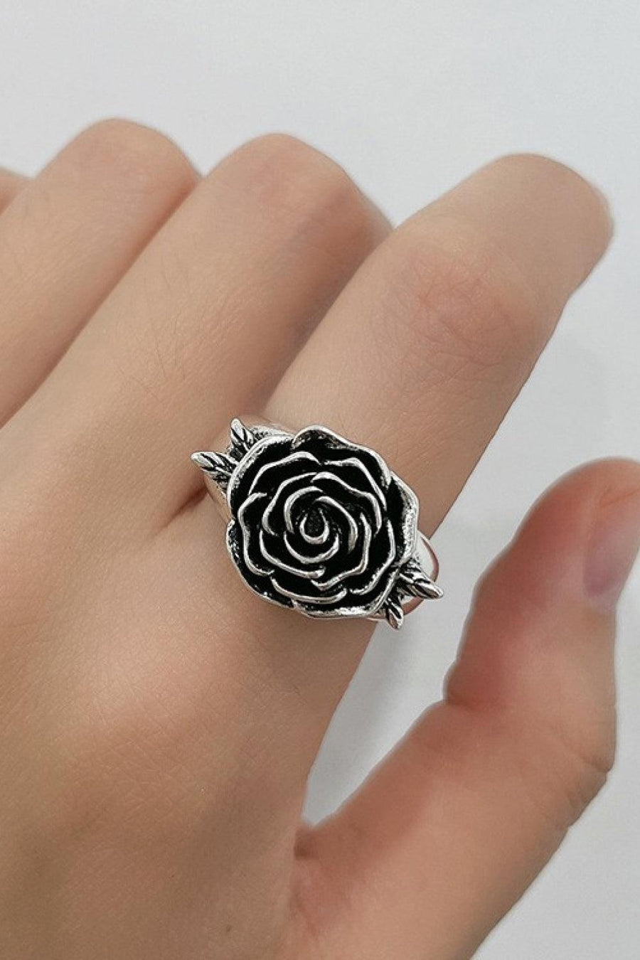 Rose 18K Silver-Plated Ring - Trendha