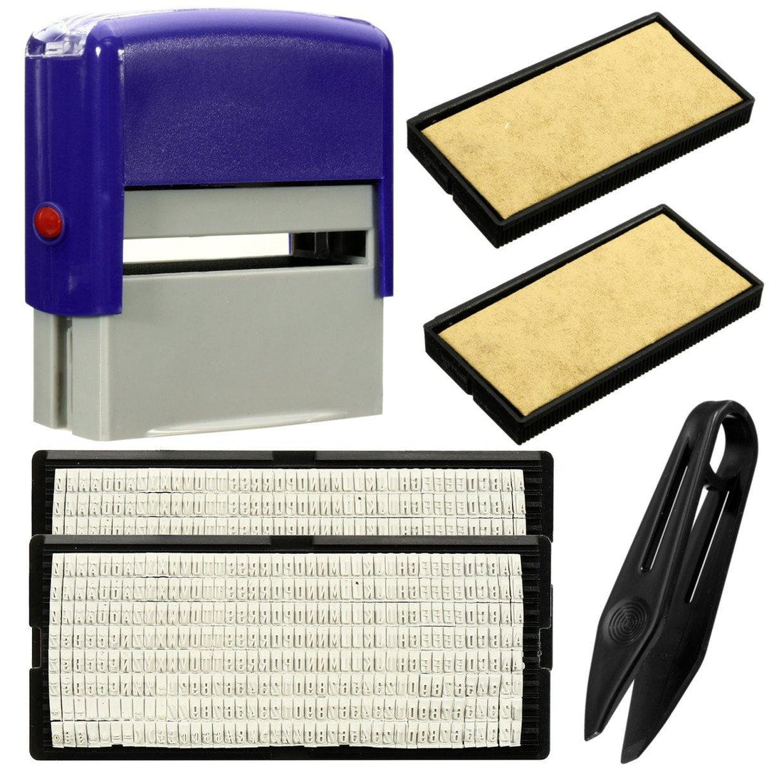 Personalised DIY Self Inking Rubber Stamp Kit Customised Business Name Address - Trendha