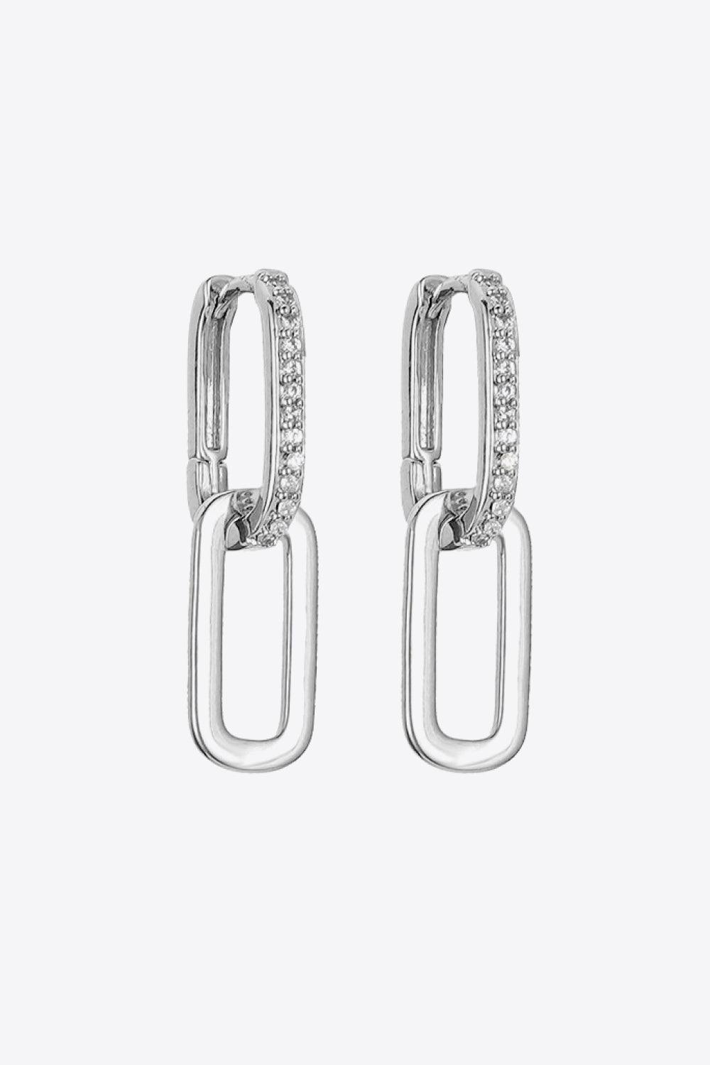 Cubic Zirconia Link Earrings - Trendha