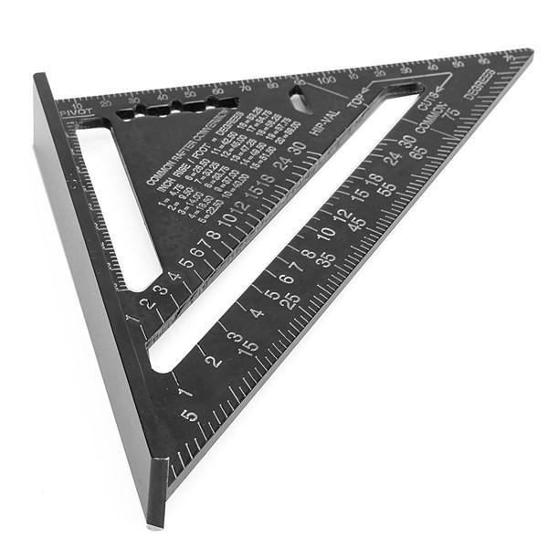 Raitool™ AR01 260x185x185mm Metric Aluminum Alloy Triangle Ruler Black Triangular Rule - Trendha