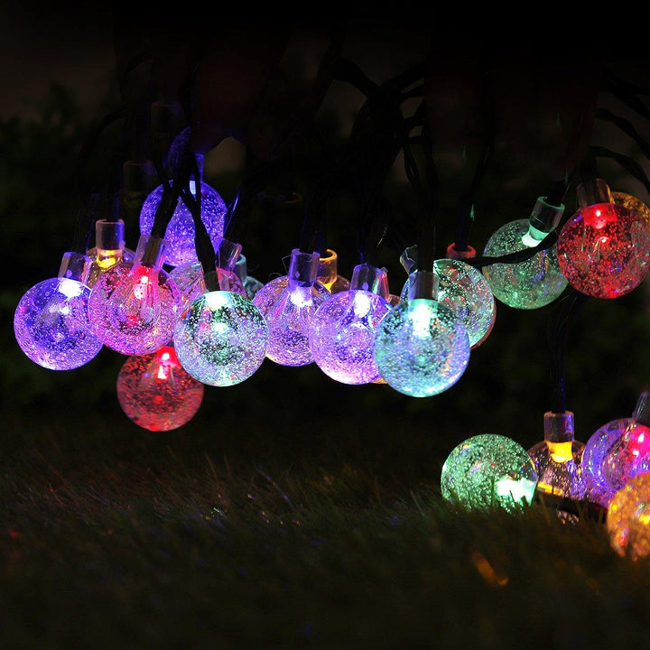 Solar Powered 12M 100 LED Crystal Ball String Fairy Light for Garden Christmas Outdoor Decor - Trendha
