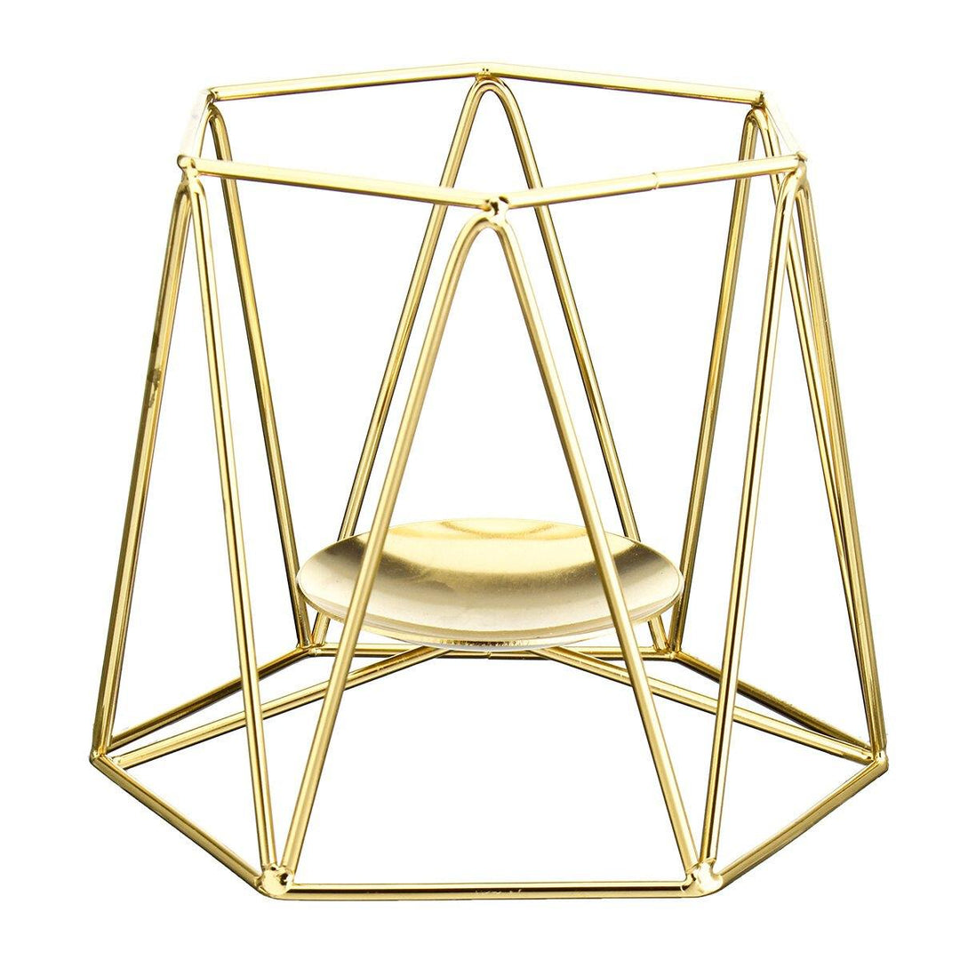 Metal Candle Holders Geometric Hexagon Candle Holder Wedding Home Decor Tabletop Lantern - Trendha