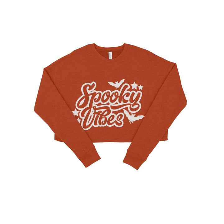 Spooky Vibes Women's Cropped Fleece Sweatshirt - Trendha