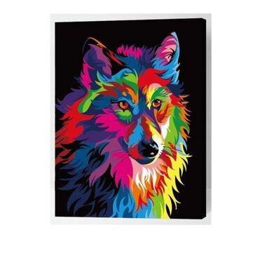 Oil Painting Set Number Kit Multicolor Wolf DIY Pigment Painting Art Hand Craft Tool - Trendha
