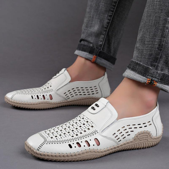Breathable Leather Sandals Hollow Shoes - Trendha