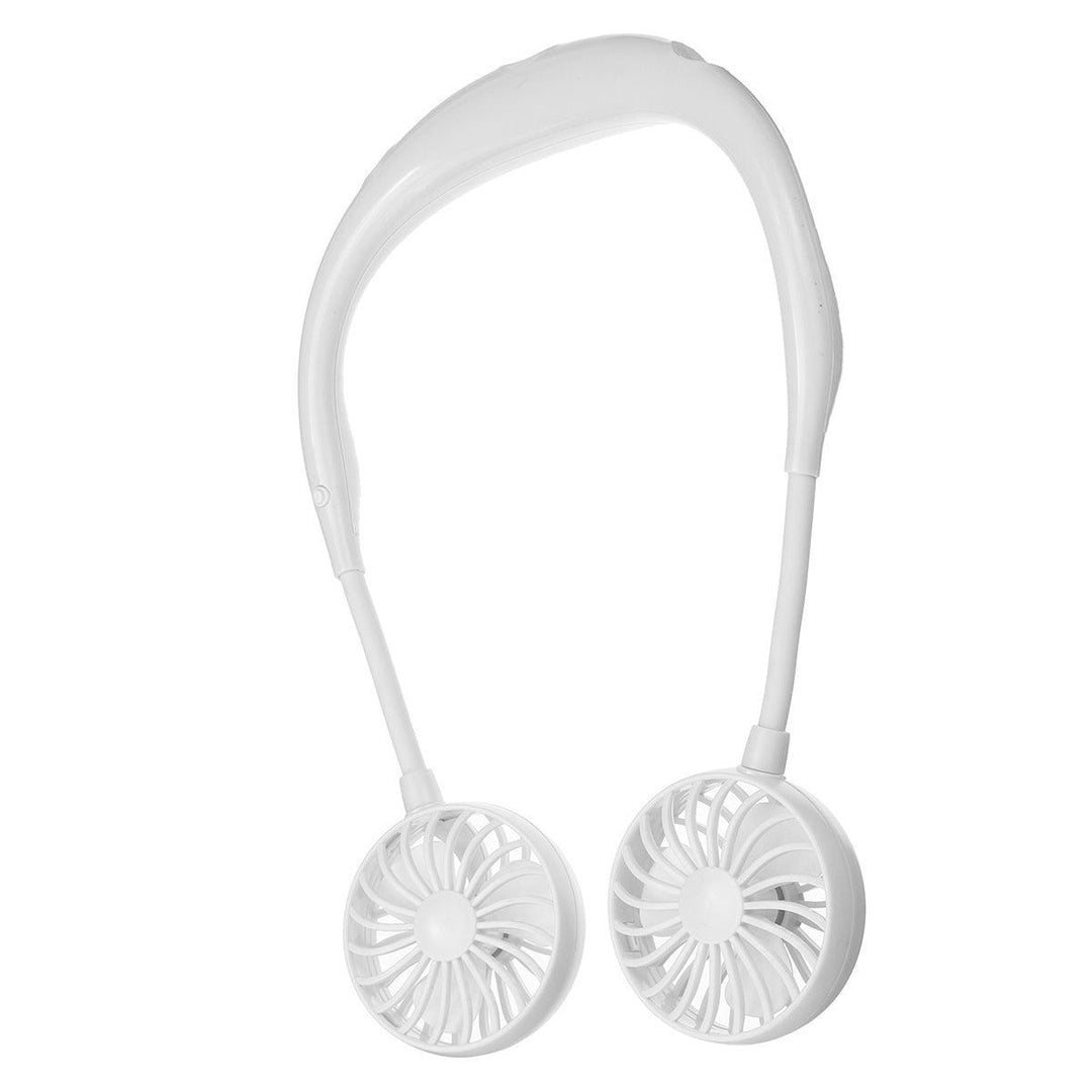 Portable USB Fan Rechargeable Neckband Lazy Neck Hanging Dual Cooling Mini Fans - Trendha
