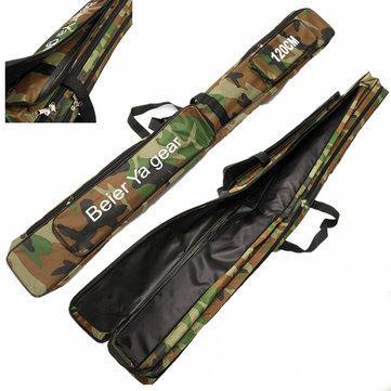 120cm Camouflage Carp Fishing Rod Tackle Bag Case Padded Holder Luggage Holdall - Trendha