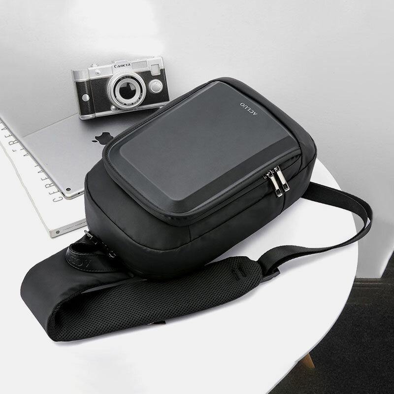 Men USB Charging Waterproof Chest Bag Casual Detachable Shoulder Strap Breathable Crossbody Bags Shoulder Bag - Trendha