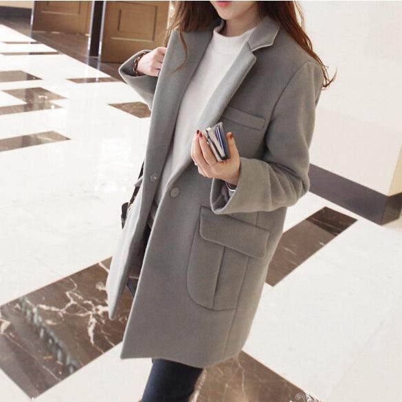 Top And Woolen Coat Mid Length Slim Fit - Trendha