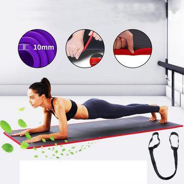 KALOAD 10mm Thick Yoga Mat Comfortable Non-slip Exercise Training Pad Gymnastics Fitness Foam Mats - Trendha