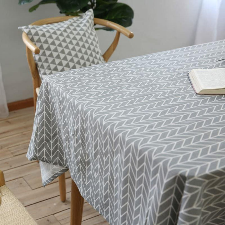 Arrow Patterned Decorative Linen Tablecloth - Trendha