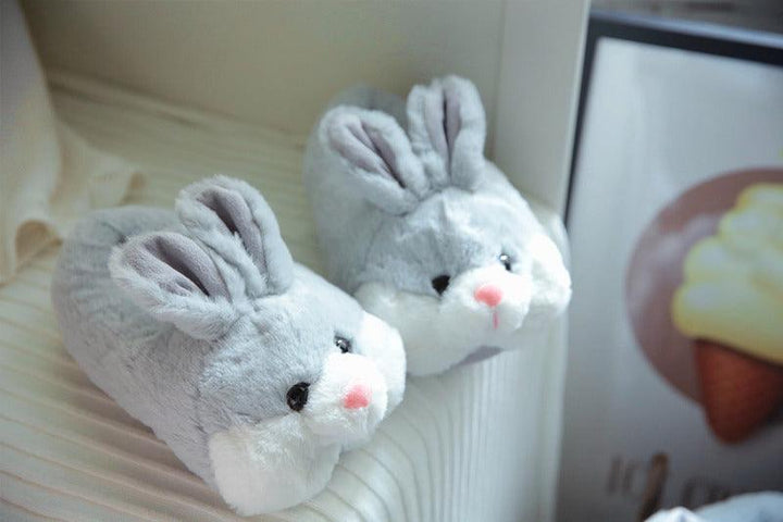 Female Winter Warm Rabbit Home Couple Slippers - Trendha