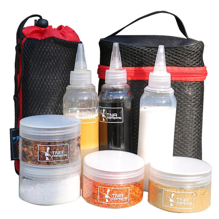 7Pcs Plastic Seasoning Condiment Spice Jar Salt Pot Bottles Box Storage Outdoor - Trendha