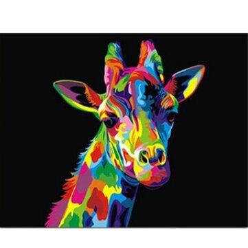 Oil Painting By Number Kit Colorful Giraffe Painting DIY Acrylic Pigment Painting By Numbers Set Hand Craft Art Supplies - Trendha