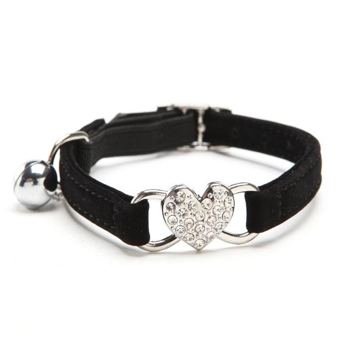 Cats Collar with Bell and Heart-Shaped Decoration - Trendha