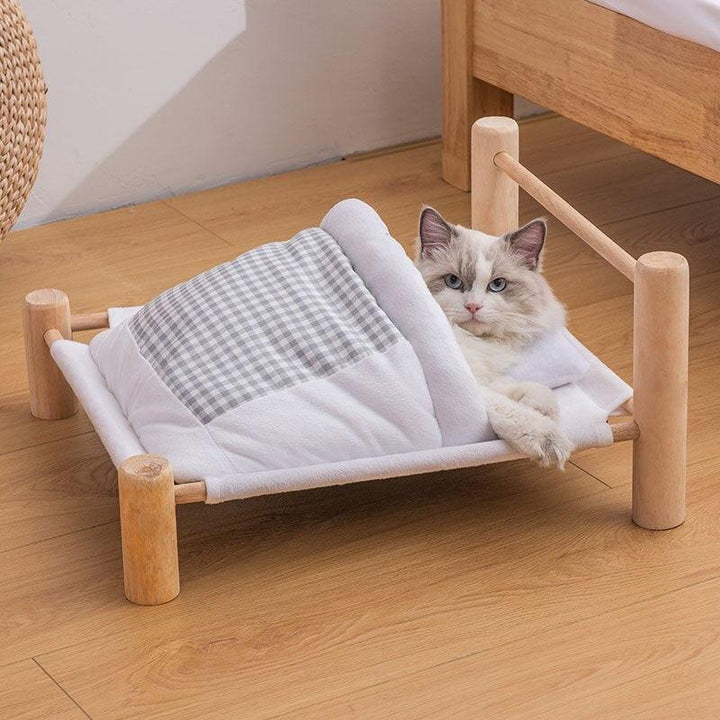 Cats Removable Wooden Sleeping Hammock Bed - Trendha