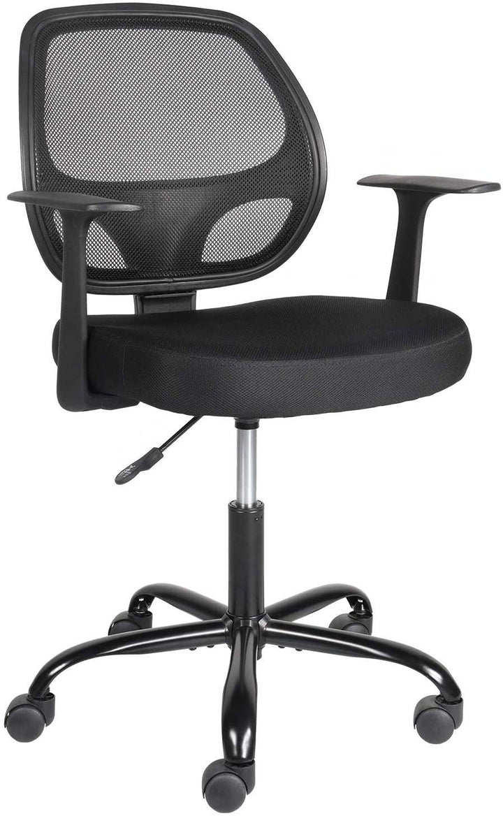 Home Office Chair Desk Chair Mid Back Mesh Computer Chair with Lumbar Support Swivel Rolling Chair - Trendha