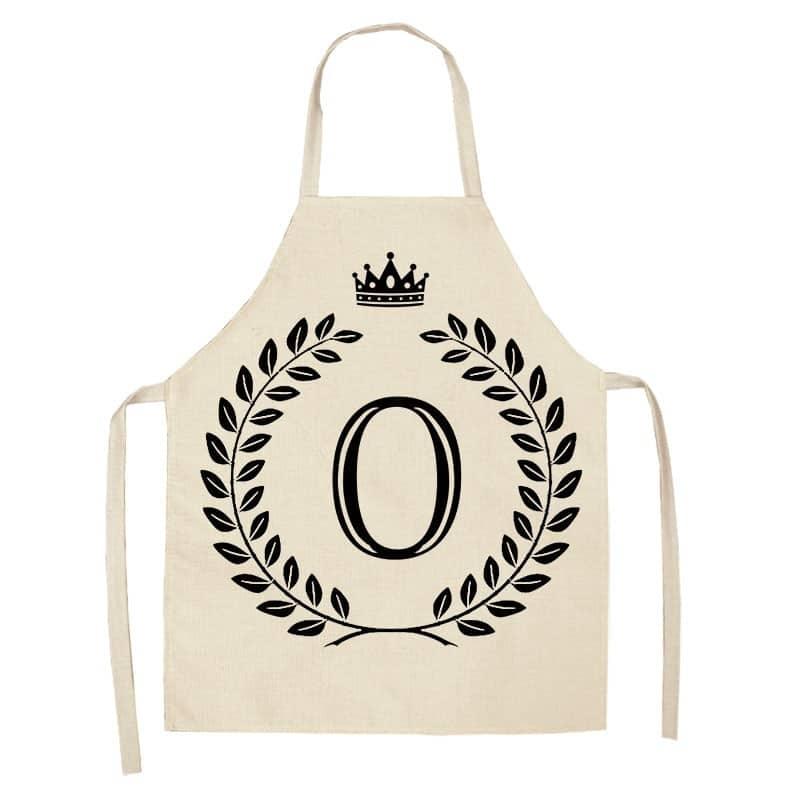 Crown and Letter Printed Kitchen Apron - Trendha