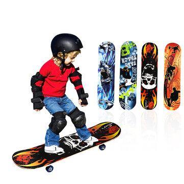 32 Children Skateboard 4-Wheels Skate Board Kid Longboard Pulley Wheel Double Snubby DIY Skateboard PVC Roller Board - Trendha