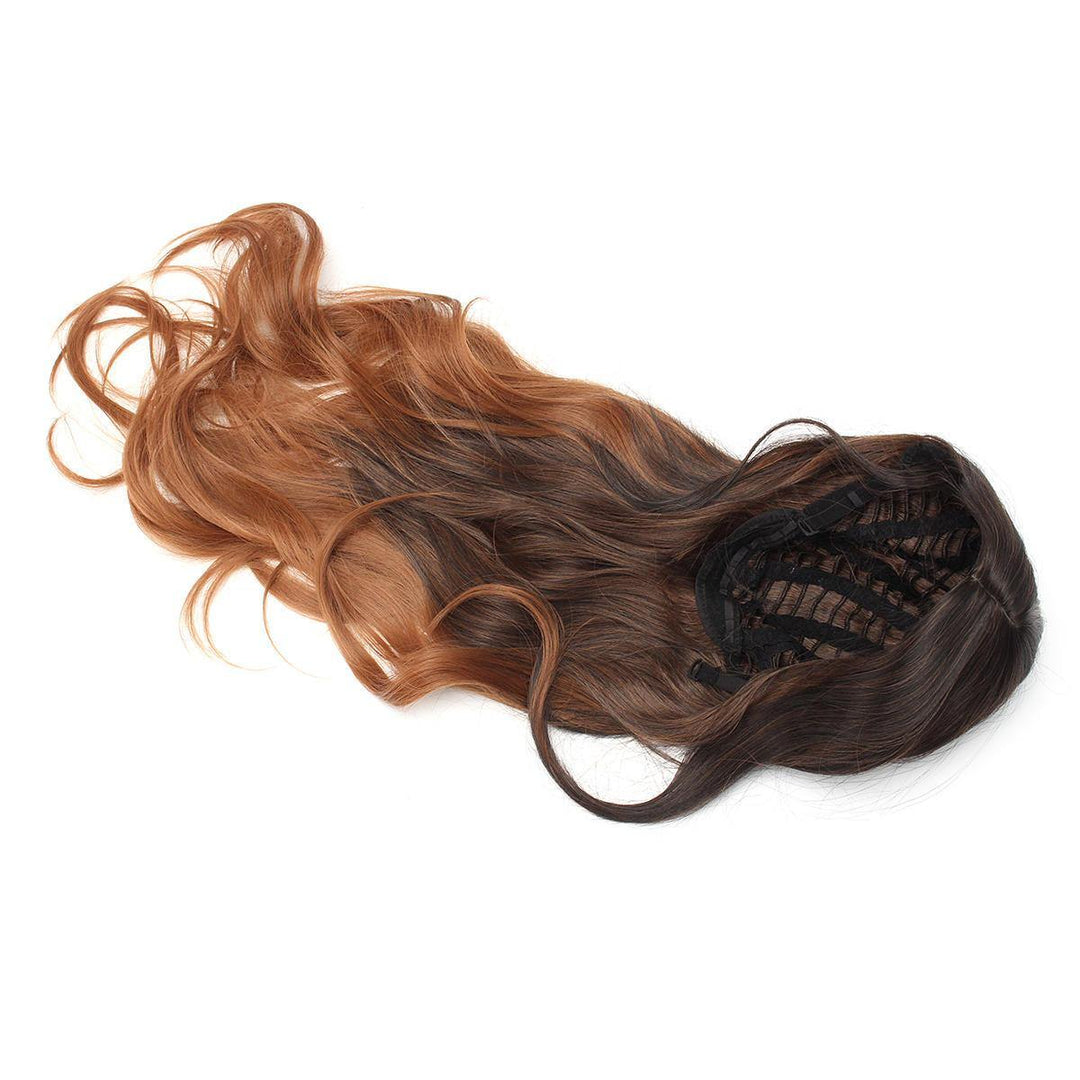 Women's Long Wavy Curly Hair Synthetic Wig Black Brown Ombre Cosplay Party Wig - Trendha