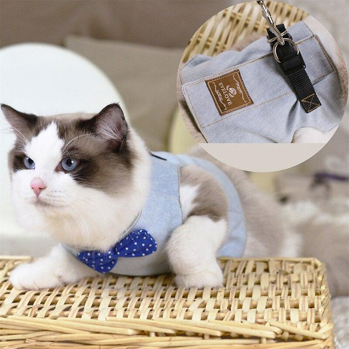 Gentleman Style Cat Harness with Leash - Trendha