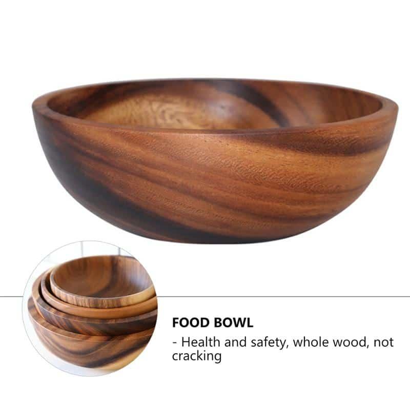 Kitchen Natural Wooden Salad Bowl - Trendha