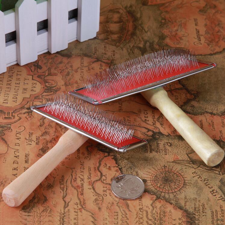 Pet's Needle Comb With Wooden Handle - Trendha